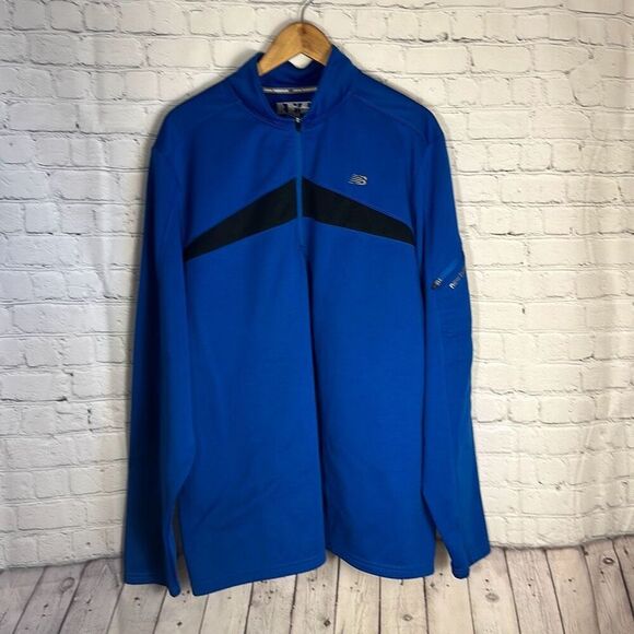 New Balance Mens XXL Half Zip 100% Polyester Pullover Sweatshirt Blue - Picture 1 of 8